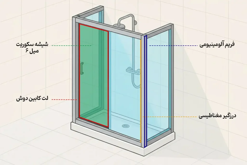 پکیج کابین دوش شیشه ای