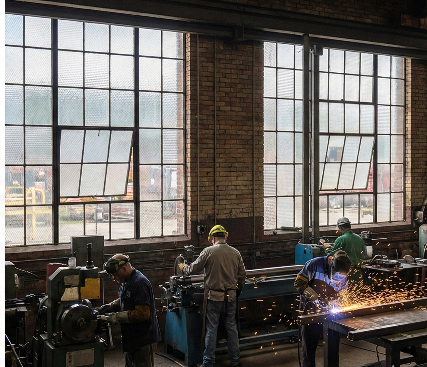 شیشه سیمی کارگاه‌های صنعتی