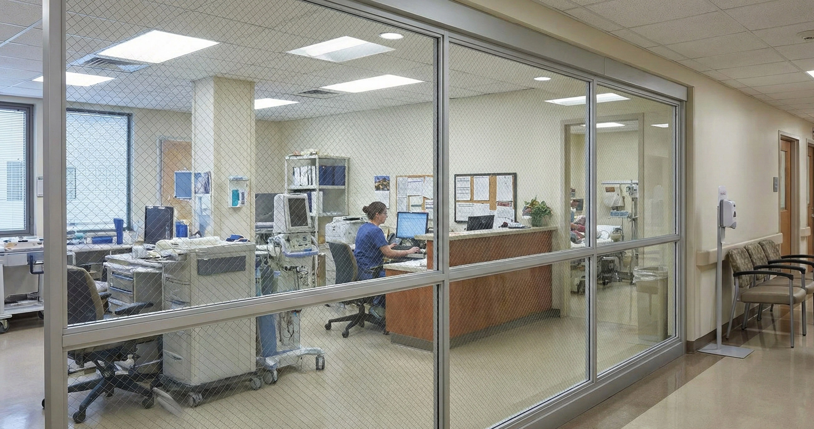 شیشه سیمی پارتیشن‌های بیمارستان‌ها